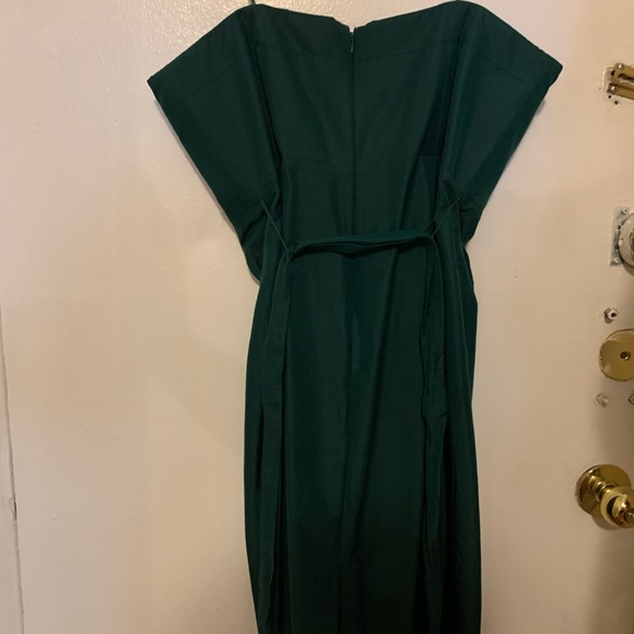 J crew green strapless dress with v notch, 16 - Picture 2 of 5